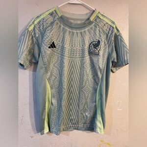 Adidas Light Blue Soccer Jersey with Yellow Accents